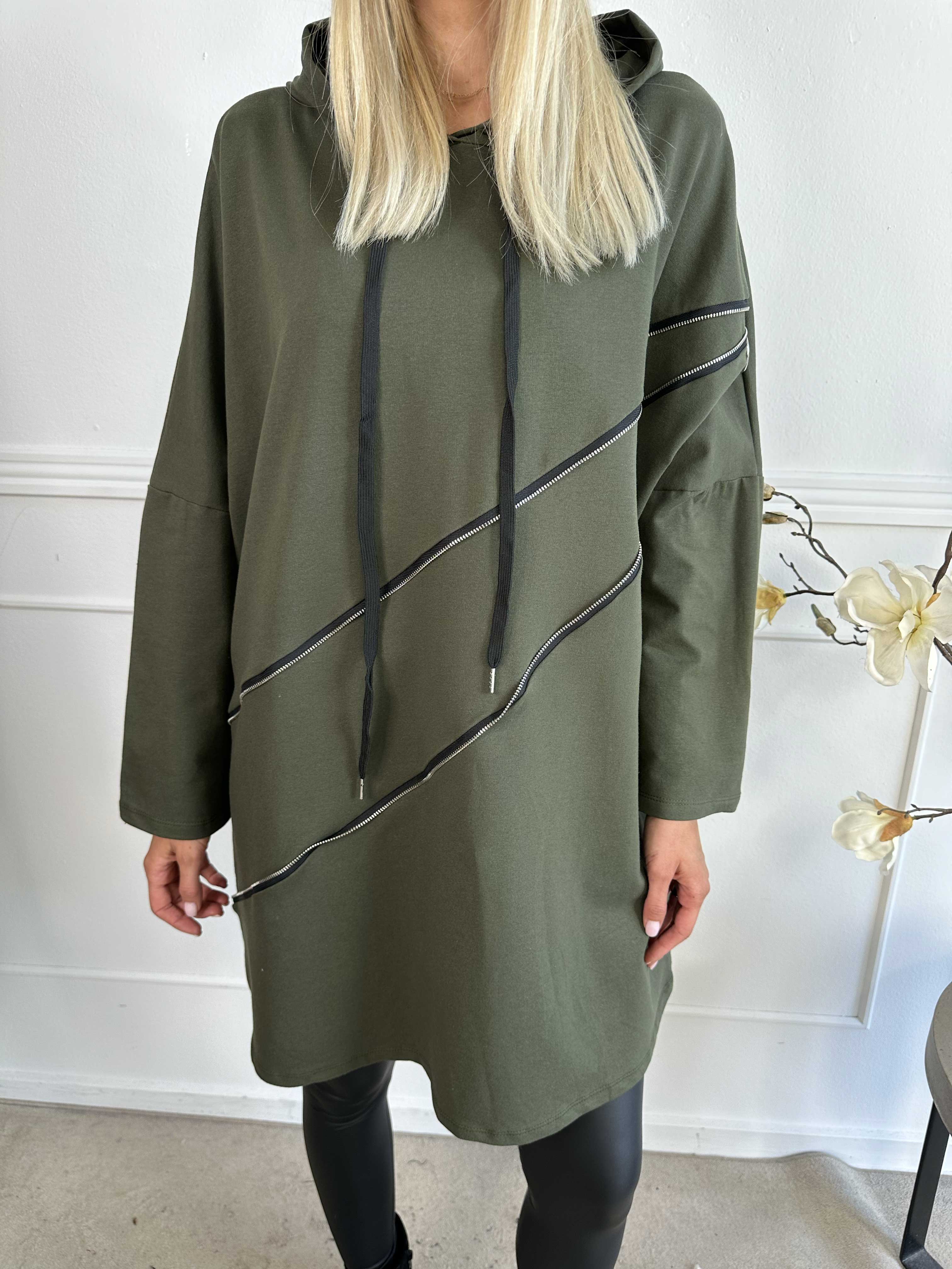 Merah - Hoodie med dragkedja